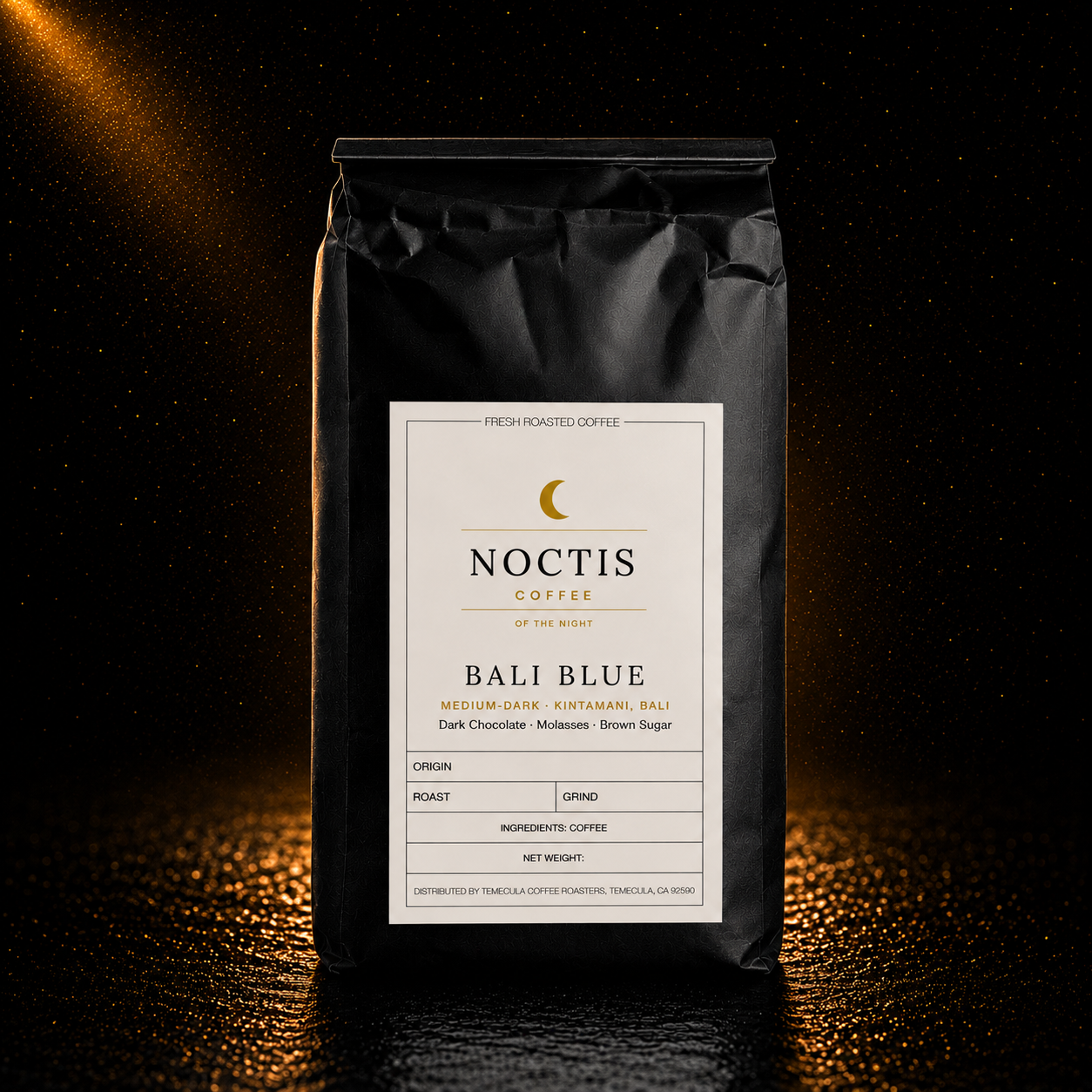 Bali Blue dark roast single-origin coffee bag — Noctis Coffee