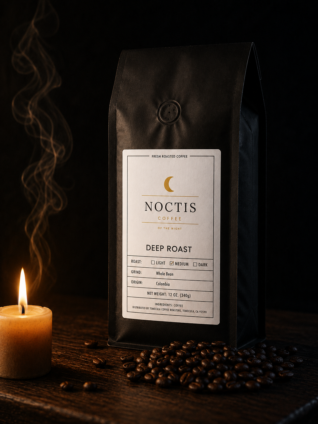 The Deep Roast Italian dark roast coffee bag — Noctis Coffee