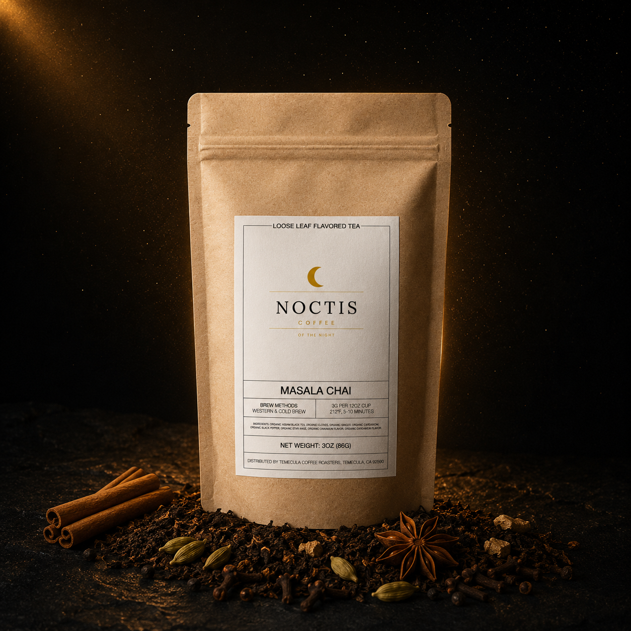 Masala Chai spiced black tea pouch — Noctis Coffee
